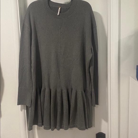 Free People Time On My Side Mini Dress-Dark Heather Grey. Size L. NWOT - Picture 9 of 13